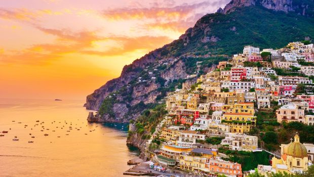 Positano bei Sonnenuntergang